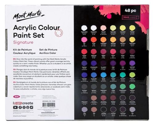 купить Набор для творчества Mont Marte MSCH4836 Set vopsele acrilice 48 culori x 36ml в Кишинёве 