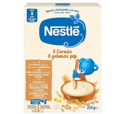 Terci fara lapte Nestle 8 cereale (8+ luni) 250 g 