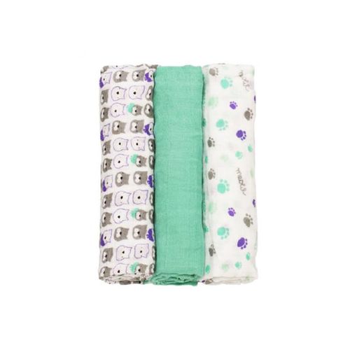 Pelinci din muslin Babyono emerald 3 buc 