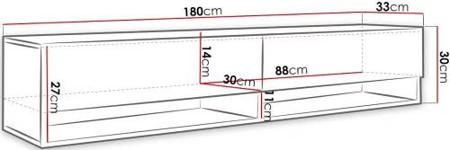 купить Тумба напольная для TV Mirjan Adenik/Cabinet A 180 Black Gloss/Wotan Oak в Кишинёве 