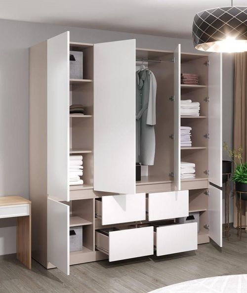 купить Шкаф Bayro Harmony 2000x2200x550 cu sertare gri piatra в Кишинёве 