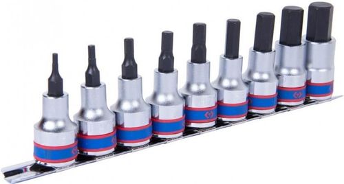 cumpără Set de tubulare, bite, duze King Tony 4110PR набор насадок HEX 6 гран. H3-H14 дл.60мм 1/2", 9 пр. în Chișinău 