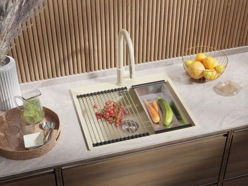 купить Мойка кухонная Primagran Oslo 60 Top Beige + accesorii 530x580 MONKB в Кишинёве 