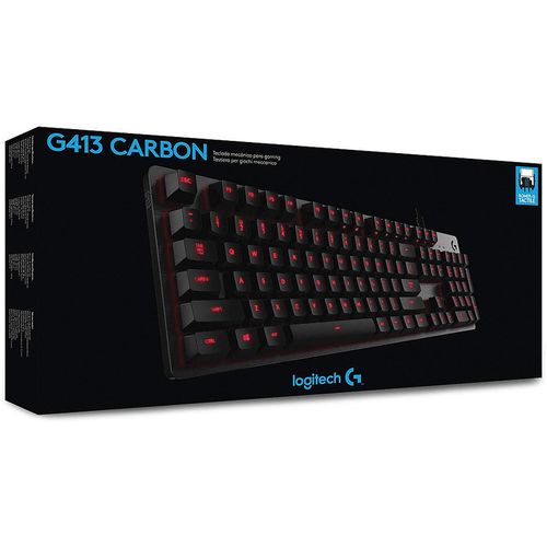 купить Клавиатура Logitech G413 Carbon Backlit Mechanical Gaming Keyboard, Backlighting RED LED, USB, gamer, 920-008309 (tastatura/клавиатура) в Кишинёве 