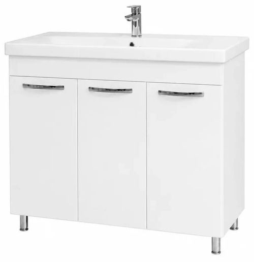 cumpără Dulap pentru lavoar Mashtab 11517 Agat cu cos 100cm Alb în Chișinău 
