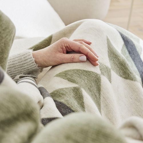 cumpără Textile de casă Ibena 1016/700 Jacquard Decke Honolulu Green/off-white în Chișinău 