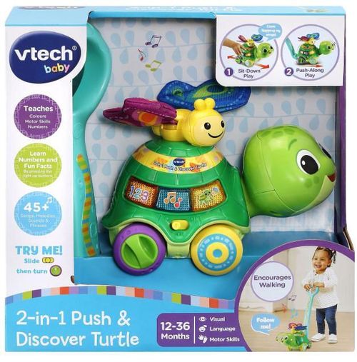 купить Игрушка Vtech Baby 80547626 2-in-1 Push&Discover turtle RUS в Кишинёве 