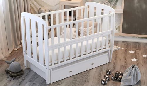 купить Кроватка Дубик-М Sharik Sertar Maiatnik(Шухляда) White в Кишинёве 