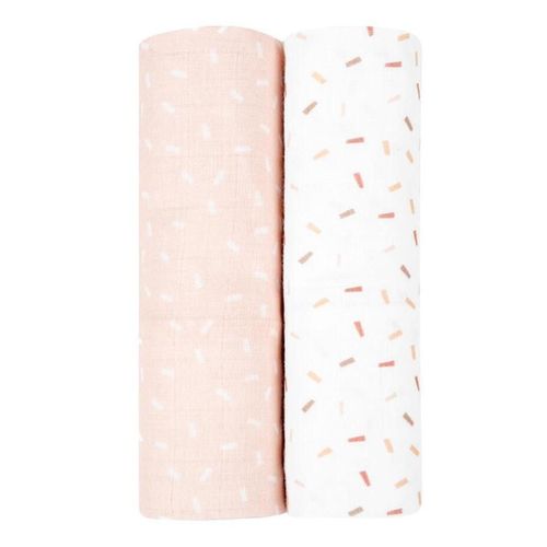cumpără Accesoriu pentru înfășat Kikka Boo 31103010067 Paturica de muselina Swaddle Confetti Pink, 80x80 cm, 2 buc. în Chișinău 