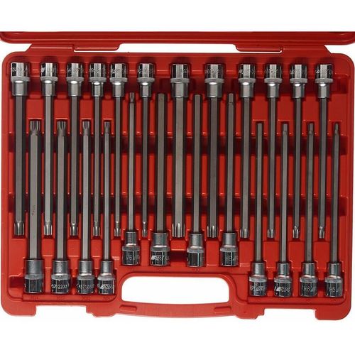 cumpără Set de tubulare, bite, duze JTC JTC-7024 Set de chei tubulare de 1/2" cu biți Torx, hexagonali, caneluri și nervuri, L=200 mm, 24 buc. în Chișinău 