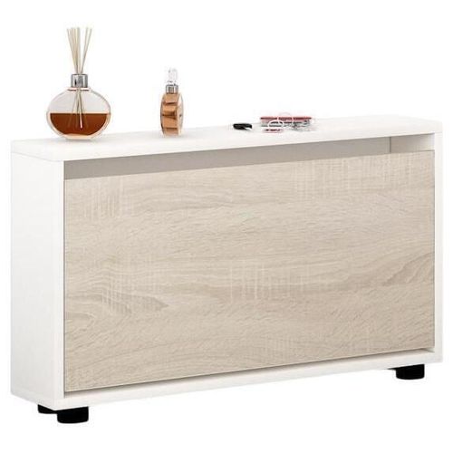 cumpără Raft pentru încălțăminte Mobildor-Lux Leo Slim 80x16x47H cm White/Sonoma în Chișinău 