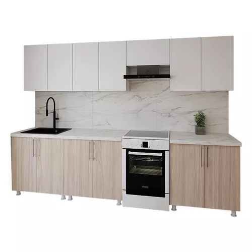 cumpără Mobilă pentru bucatarie Smartex (30081) K2 300сm Alb+Stejar Deschis în Chișinău 