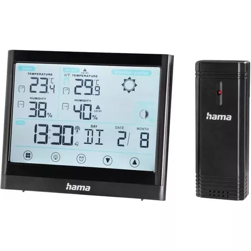купить Погодная станция Hama 186421 Full Touch Weather Station, black в Кишинёве 