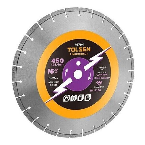 купить Диск отрезной Tolsen Disc diamantat pentru beton 450x25.4mm Segment (76796) в Кишинёве 