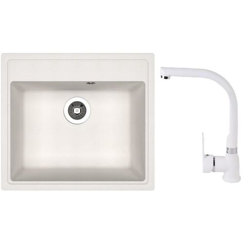 купить Мойка кухонная со смесителем Dr.Gans Nika 570 + SanDonna F 7103 alb в Кишинёве 