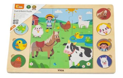 купить Головоломка Viga 44741 Puzzle din lemn Animale de fermă, 17 elem. в Кишинёве 