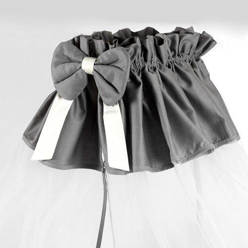 купить Кроватка PernaMea Baldachin Satin Gri (PM.101638/2) в Кишинёве 