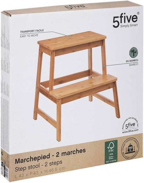 cumpără Scaun 5five 55775 Scara-taburet 2 niveluri 43x43x46.8cm, bambus în Chișinău 