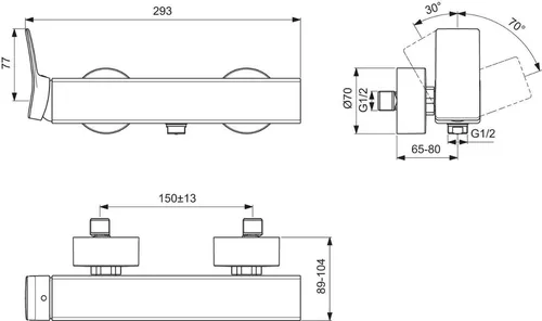 cumpără Baterie de duș Ideal Standard Atelier CONCA Magnetic Grey BC761A5 în Chișinău 