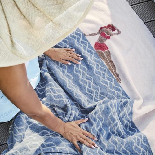 cumpără Textile de casă Ibena 2955/640 Jacquard Decke Marseille Blue/red în Chișinău 