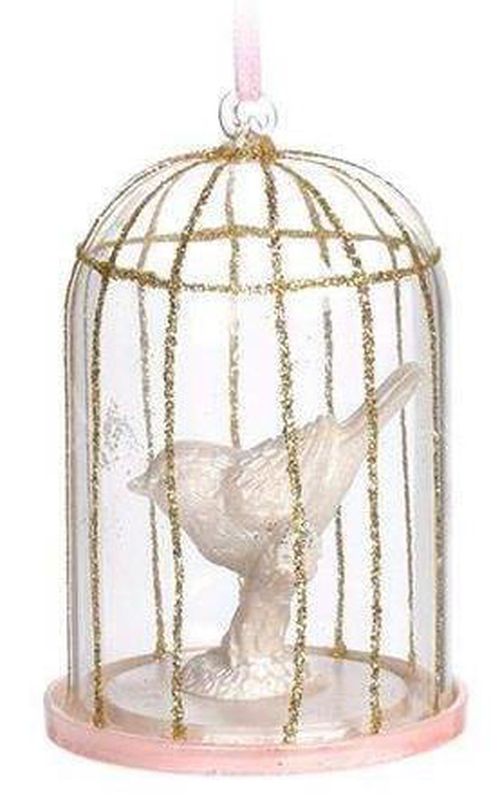 купить Новогодний декор Promstore 12839 Украшение елочное Птичка в клетке 9x6cm в Кишинёве 