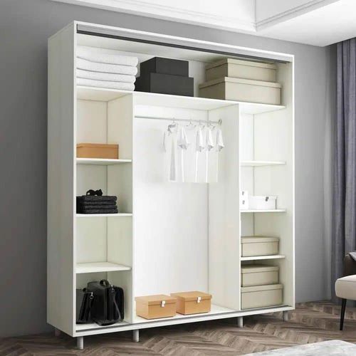 купить Шкаф Mobildor-Lux Раздвижные двери из ДСП Aron-P с вертикальным зеркалом (190x60x230 см), цвет: бриллиантовый белый в Кишинёве 