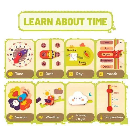 купить Головоломка Mideer MD4251 Busyboard 8 în 1 Calendar cu ceas в Кишинёве 