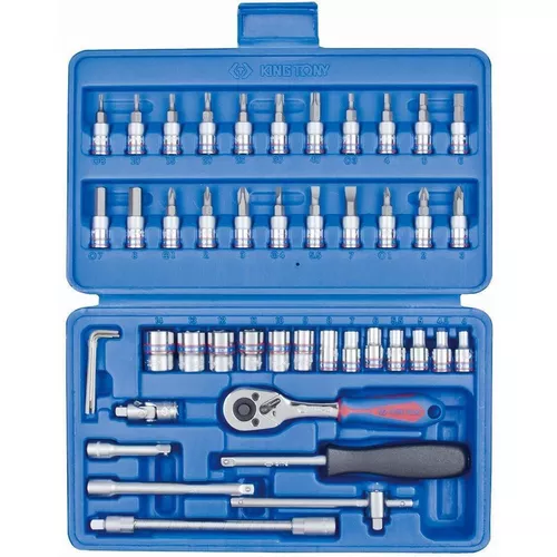 cumpără Set de unelte de mână King Tony ST2346MR Set chei tubulare 1/4" cu 6 puncte, chei tubulare TORX/HEX/PH/PL/PZ și accesorii, 46 buc. în Chișinău 