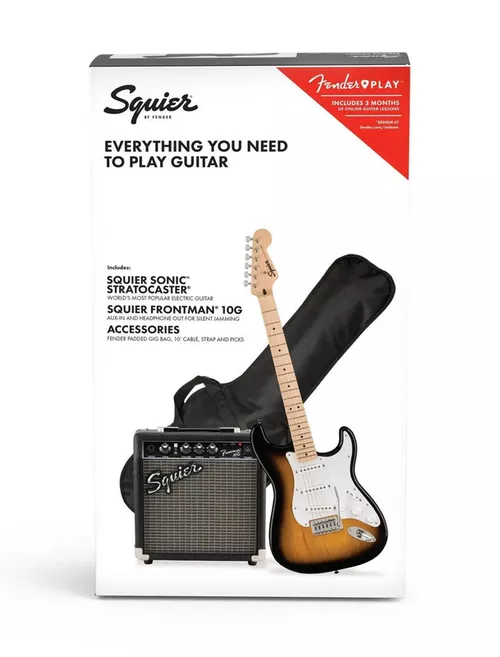 cumpără Chitară Fender Sonic Stratocaster Pack Maple Fingerboard (2-colour sunburst) electric (Set of accessories) în Chișinău 