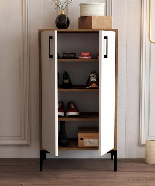 cumpără Raft pentru încălțăminte Trendy Prag, Nuc, Alb 60x111x35cm în Chișinău 