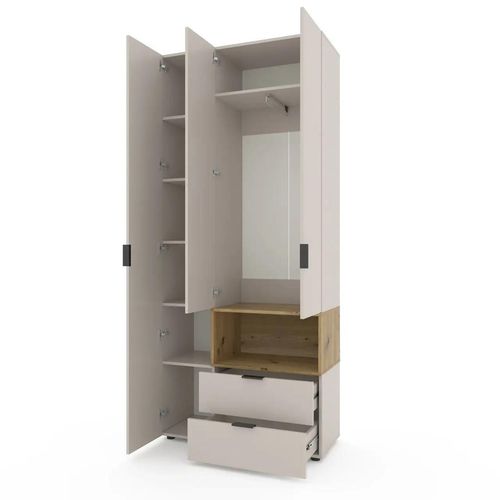 cumpără Dulap Nex Home A002R cu usi batante, 1000x420x2300mm, Cashmere/Oak Artisan în Chișinău 