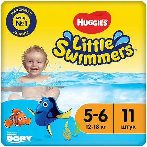 Подгузники для плавания Huggies Little Swimmers 5-6 (12-18 кг) 12 шт 