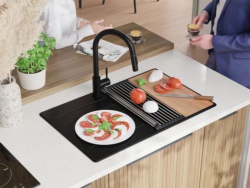 купить Мойка кухонная Primagran Copenhagen 780-50 Top Black + accesorii 500x780 MKHKC в Кишинёве 