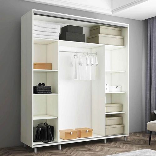 купить Шкаф Mobildor-Lux Раздвижные двери из ДСП Aron-P (190 x 60 x 200 см), Brilliant White в Кишинёве 