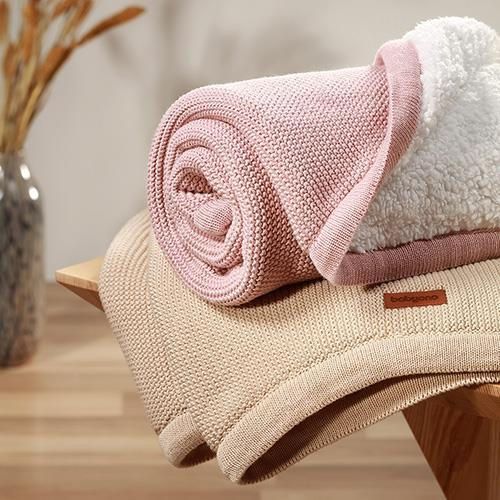 купить Детское постельное белье BabyOno 1659/01 Patura de bumbac cu captuseala din fleece Pink в Кишинёве 