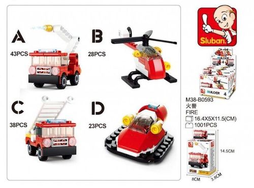 cumpără Set de construcție Sluban B0593 Set de construcție Transportul pompierilor, 4 modele, de la 23 pînă la 43 elem. în Chișinău 