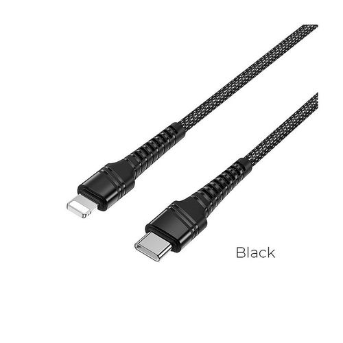 купить Borofone BU21 Dragon PD Type-C to Lightning (1.2m) fast charging 3A data cable for Lightning black в Кишинёве 