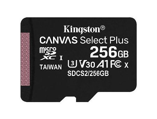 купить 256GB Kingston Canvas Select Plus SDCS2/256GB microSDHC, 100MB/s, (Class 10 UHS-I) + Adapter MicroSD->SD (card de memorie/карта памяти) в Кишинёве 