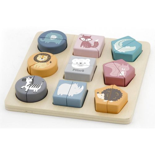 купить Головоломка Viga 44012 Shape Block Puzzle Wild Animals в Кишинёве 