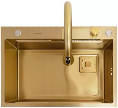 купить Мойка кухонная со смесителем SanDonna HD6850 Auriu в Кишинёве 