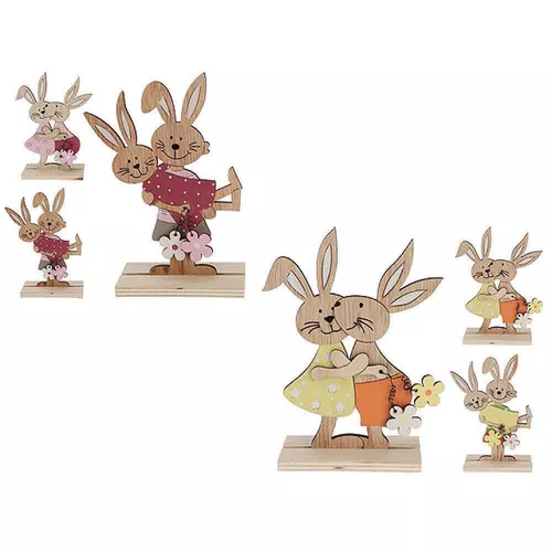 купить Декор Promstore 49573 Настольный сувенир Пара кроликов 17см, из дерева в Кишинёве 