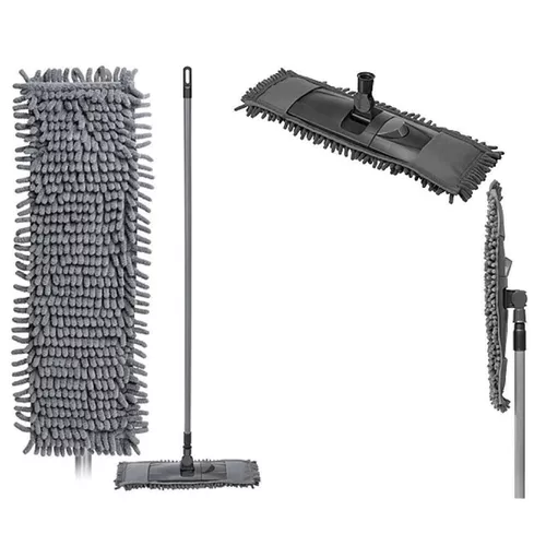 купить Швабра Бытпласт 57602 Econova, duza microfibra de chenilla 42x15cm, maner 120cm в Кишинёве 