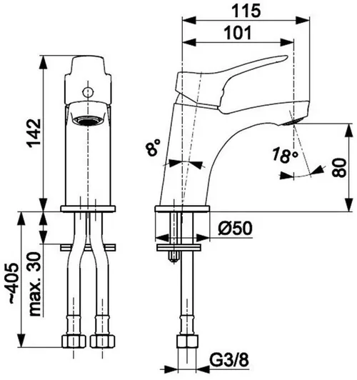 купить Смеситель для умывальника kfa armatura Morris 117387 в Кишинёве 