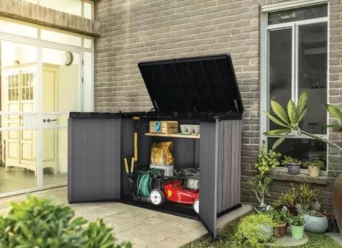 cumpără Căsuţă de grădină Keter 57684 Deco SIO Darwin 1150L, 141x82x120cm, gri în Chișinău 
