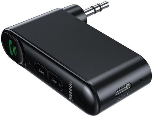 купить MP3 FM модулятор Baseus WXQY010001 Wireless Audio Receiver Car 3.5mm BSBA-02, Black в Кишинёве 
