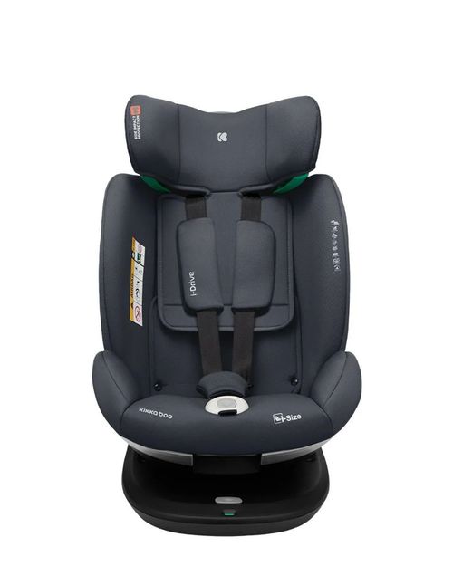 Поворотное автокресло с isofix KikkaBoo i-Drive Dark Grey (0 - 36 кг) 