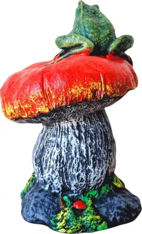 cumpără Decor pentru grădină Axentia 615529 Statueta Broscuta pe ciuperca ceram în Chișinău 