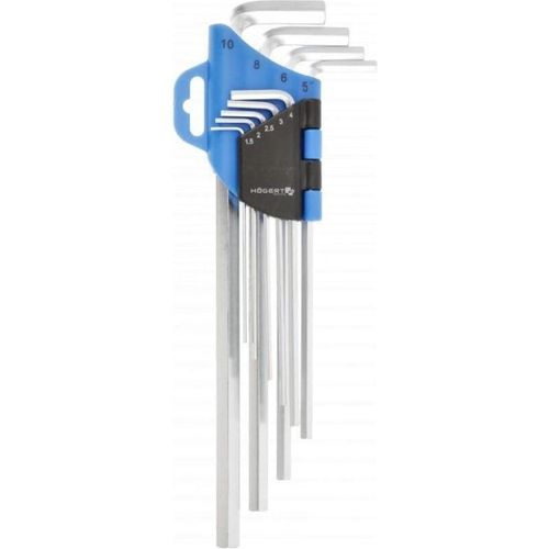 cumpără Set de unelte de mână Hoegert Set de chei hexagonale extra-lunga 1.5-10mm CrV 9 buc HT1W803 în Chișinău 