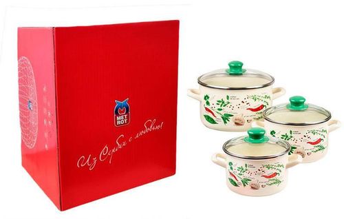 cumpără Set veselă Metalac 54176 Set emailat Condimente 3 buc (2l, 3.5l, 5l) în Chișinău 