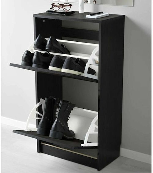 cumpără Raft pentru încălțăminte Ikea Bissa 2 отделения 49x93 Black/Brown în Chișinău 